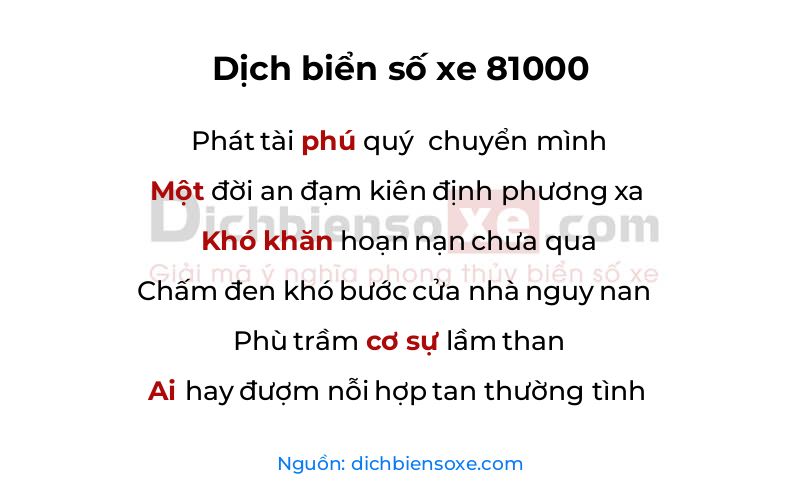 Dịch thơ biển số 81000
