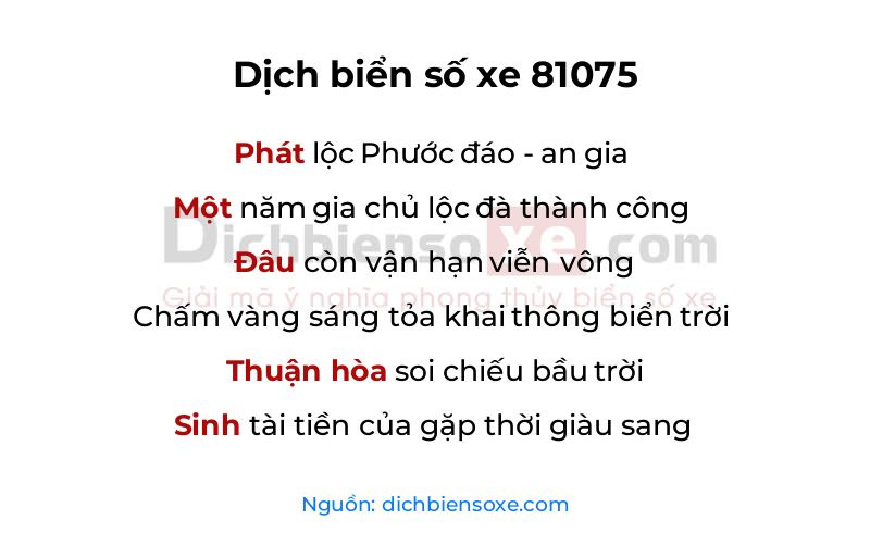 Dịch thơ biển số 81075