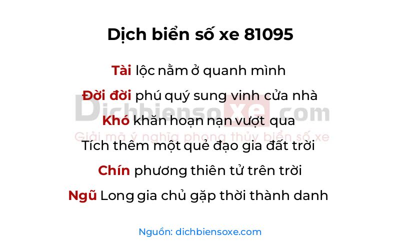 Dịch thơ biển số 81095