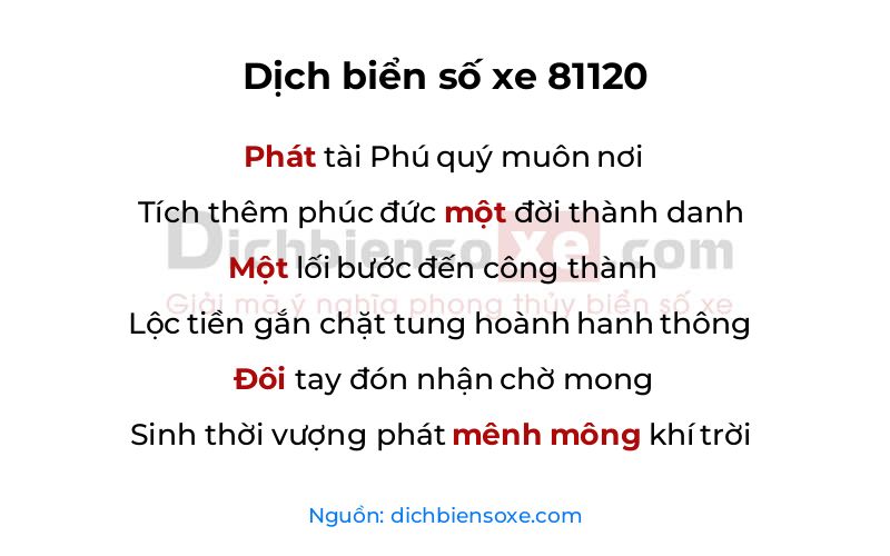Dịch thơ biển số 81120