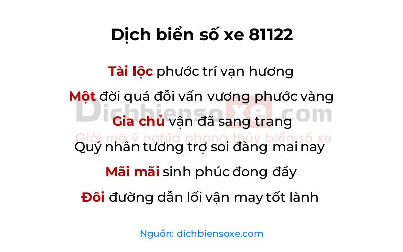 Dịch thơ biển số 81122