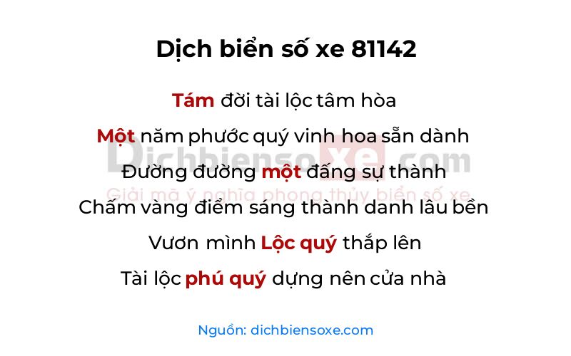 Dịch thơ biển số 81142