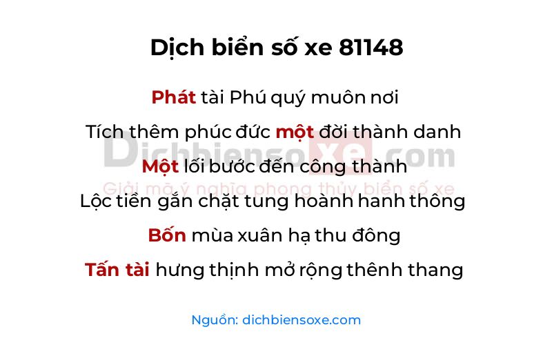 Dịch thơ biển số 81148