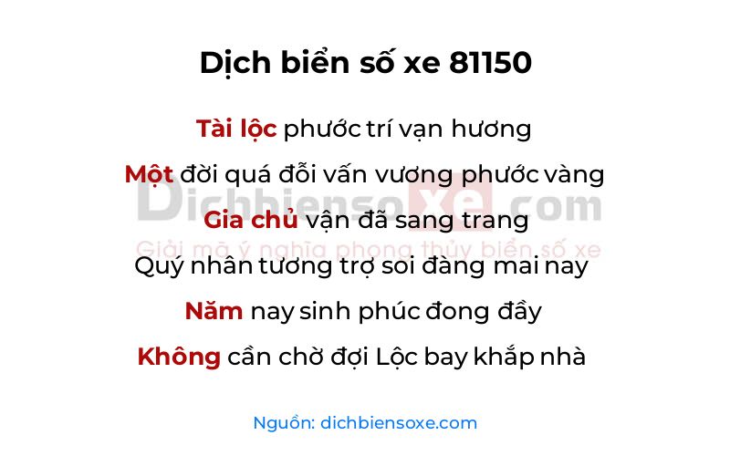Dịch thơ biển số 81150