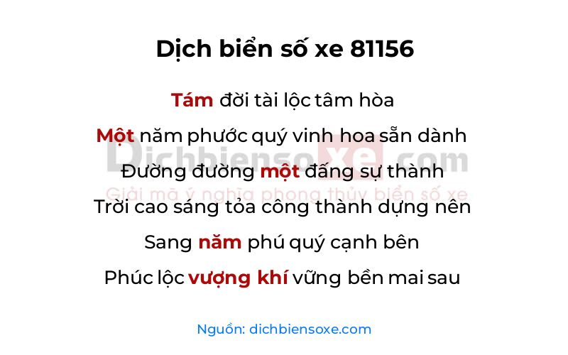 Dịch thơ biển số 81156