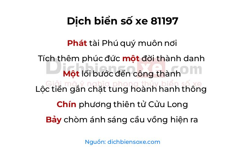 Dịch thơ biển số 81197