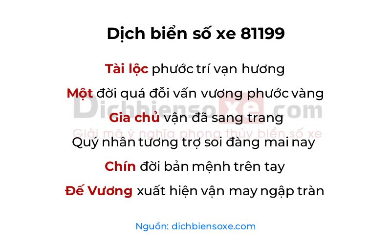 Dịch thơ biển số 81199