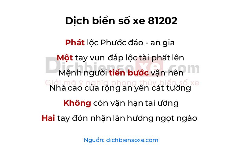 Dịch thơ biển số 81202
