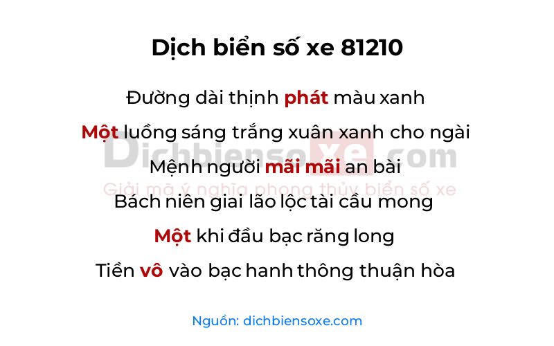 Dịch thơ biển số 81210