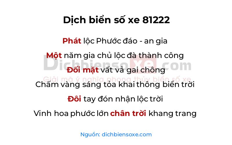 Dịch thơ biển số 81222