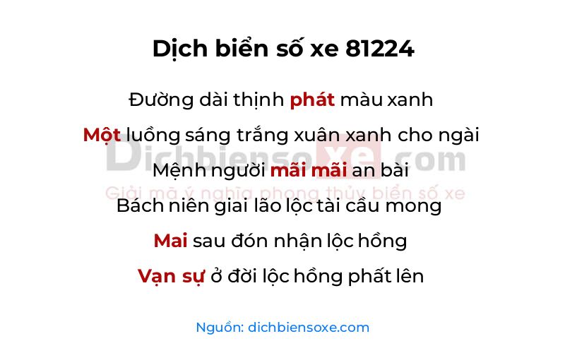 Dịch thơ biển số 81224