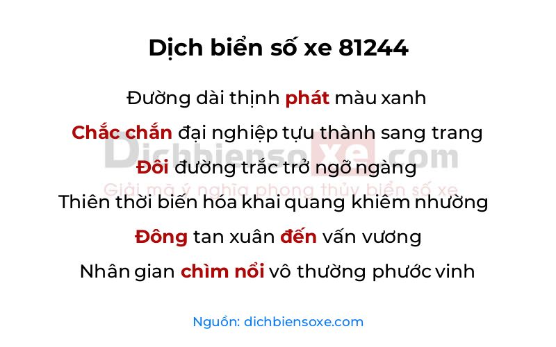 Dịch thơ biển số 81244