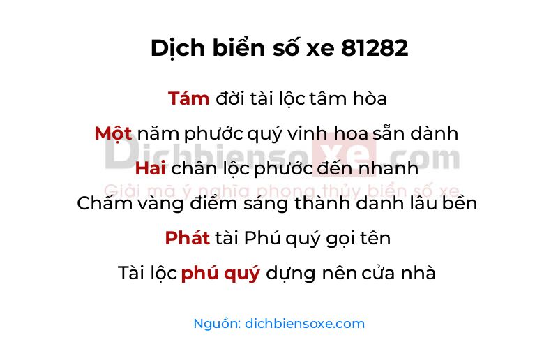 Dịch thơ biển số 81282