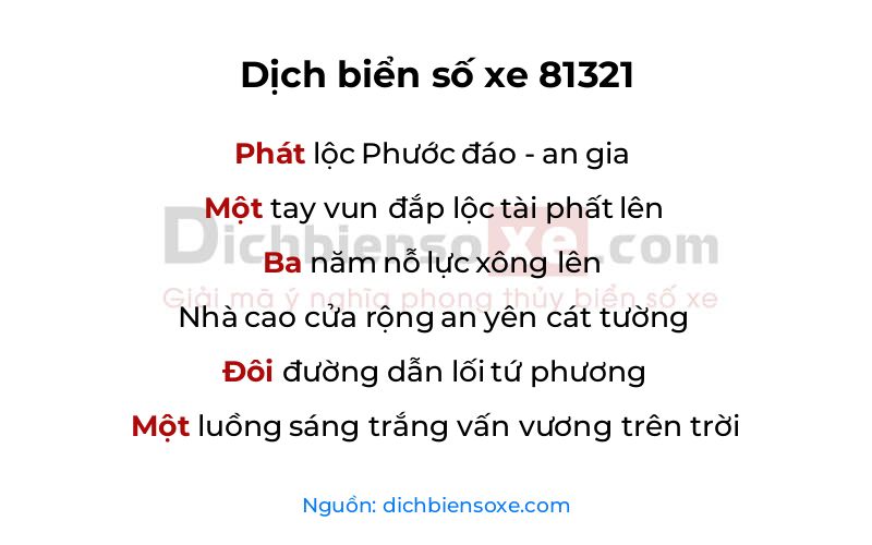 Dịch thơ biển số 81321