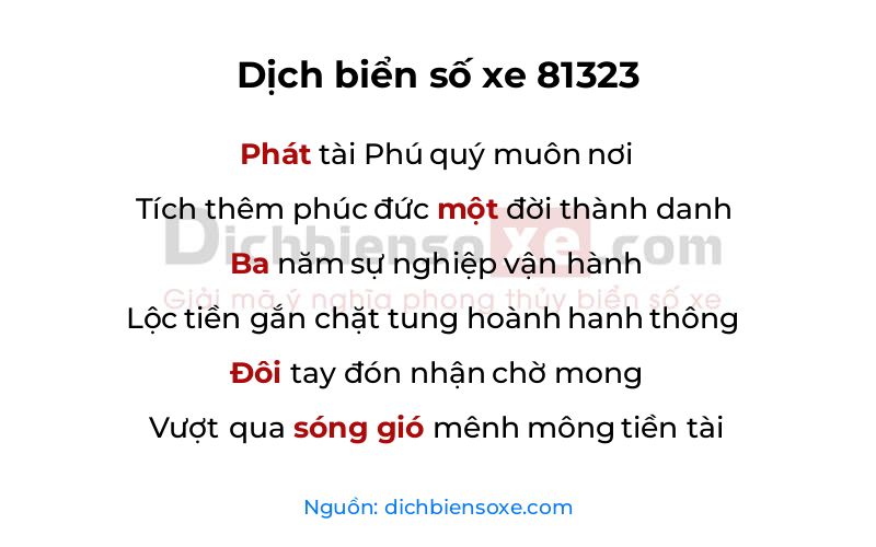 Dịch thơ biển số 81323