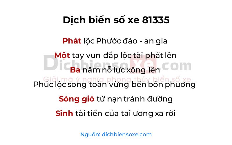 Dịch thơ biển số 81335