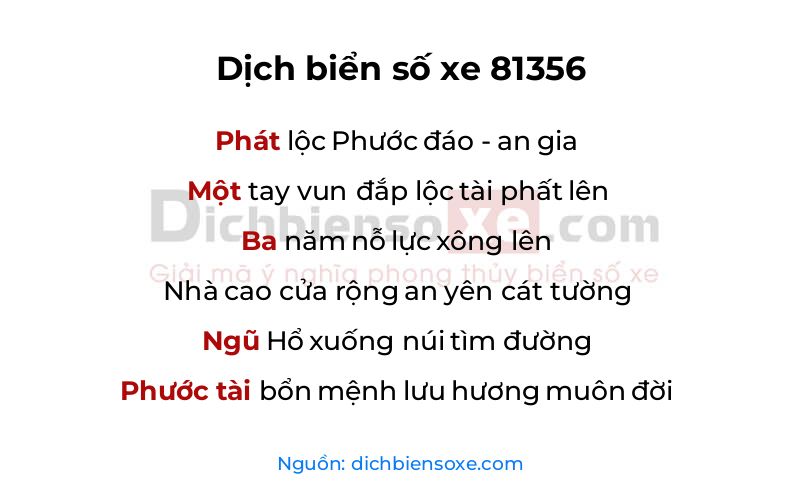 Dịch thơ biển số 81356