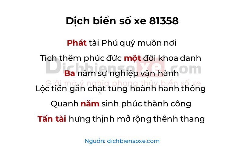 Dịch thơ biển số 81358