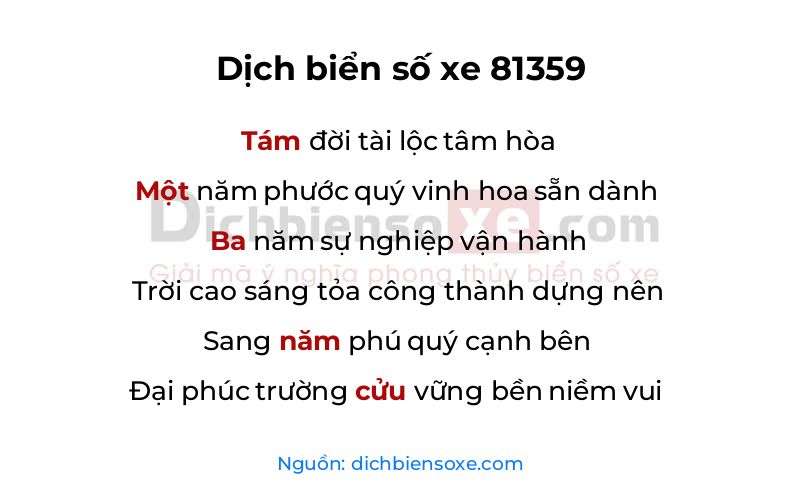Dịch thơ biển số 81359