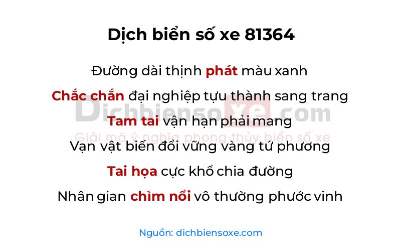 Dịch thơ biển số 81364
