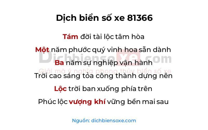 Dịch thơ biển số 81366