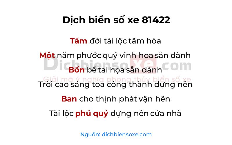 Dịch thơ biển số 81422