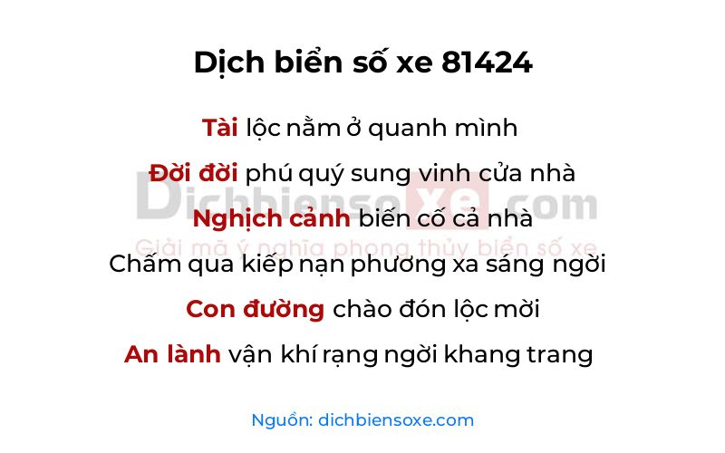 Dịch thơ biển số 81424