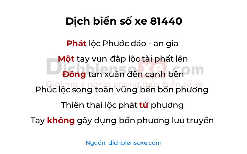 Dịch thơ biển số 81440
