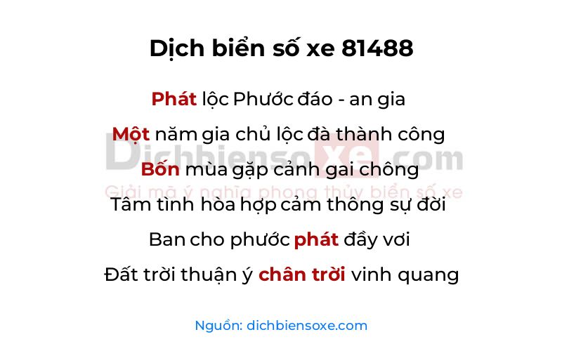 Dịch thơ biển số 81488