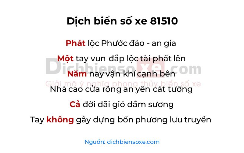 Dịch thơ biển số 81510