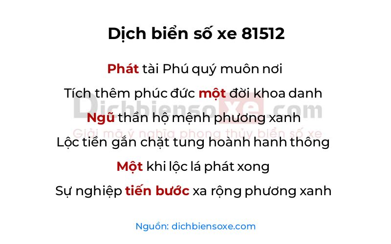 Dịch thơ biển số 81512