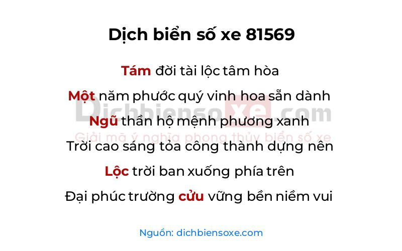 Dịch thơ biển số 81569