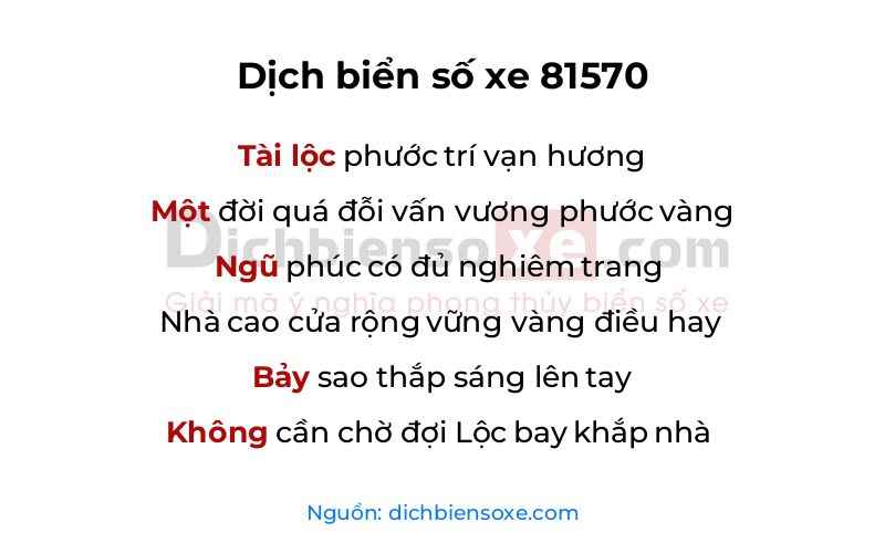 Dịch thơ biển số 81570