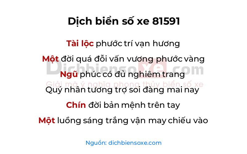 Dịch thơ biển số 81591