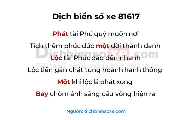 Dịch thơ biển số 81617