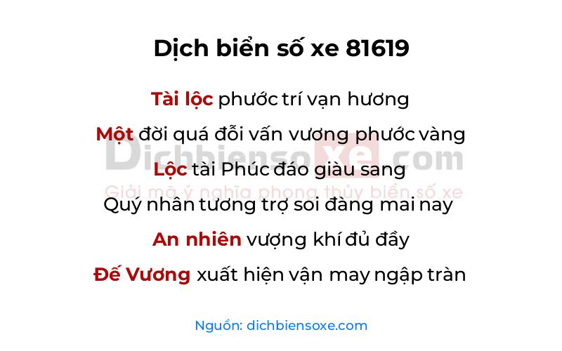 Dịch thơ biển số 81619