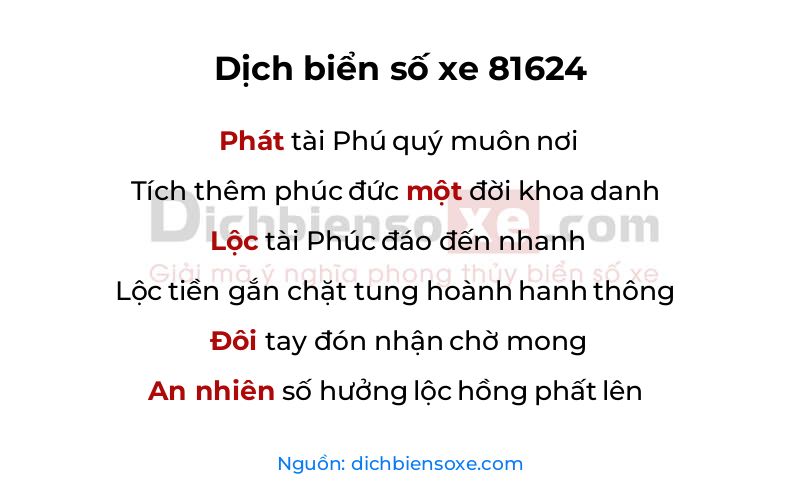 Dịch thơ biển số 81624