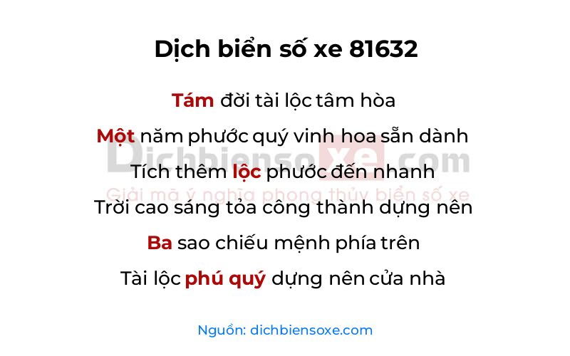 Dịch thơ biển số 81632