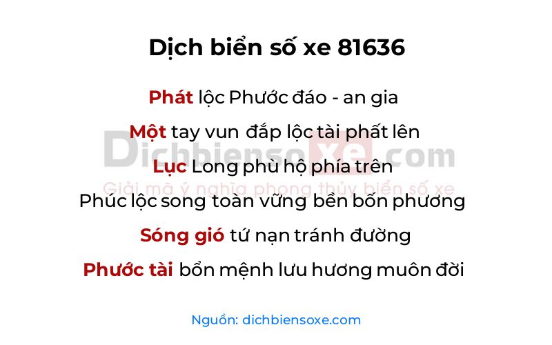 Dịch thơ biển số 81636
