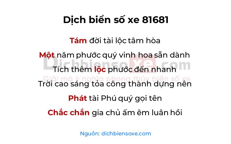 Dịch thơ biển số 81681