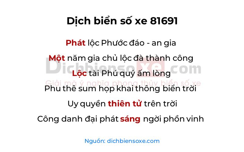 Dịch thơ biển số 81691