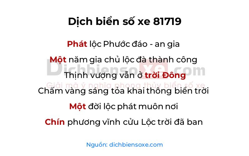 Dịch thơ biển số 81719