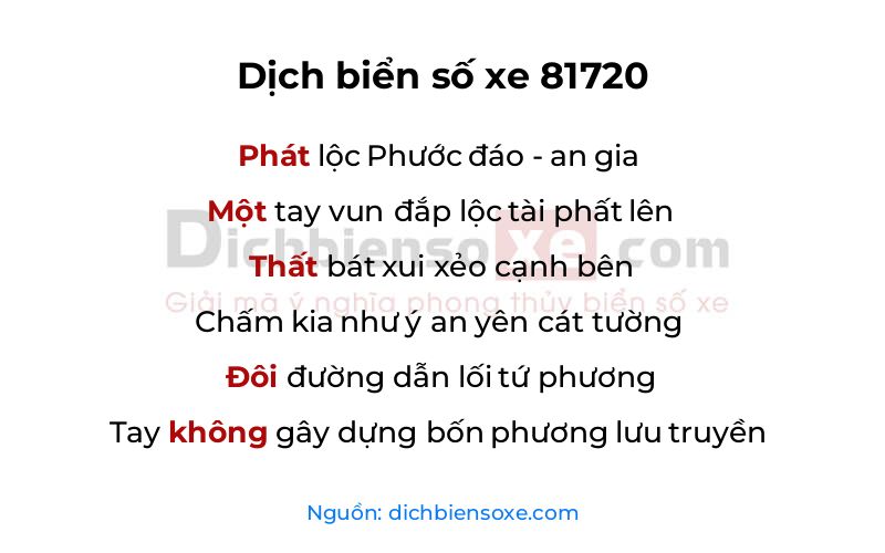 Dịch thơ biển số 81720