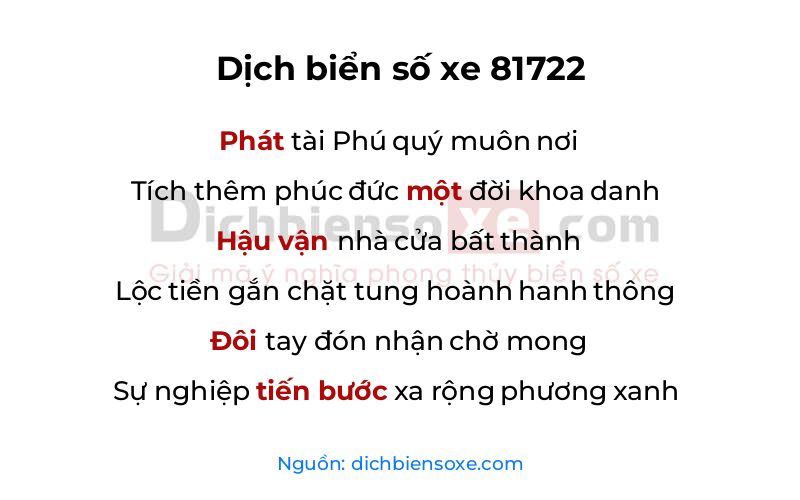 Dịch thơ biển số 81722