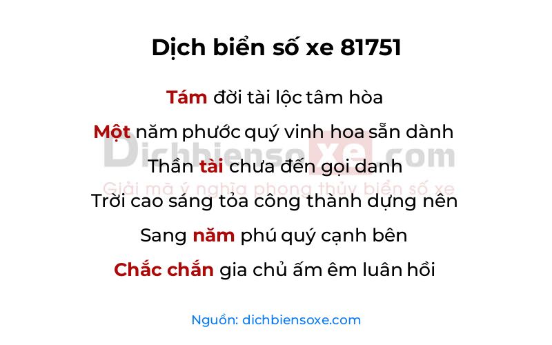Dịch thơ biển số 81751