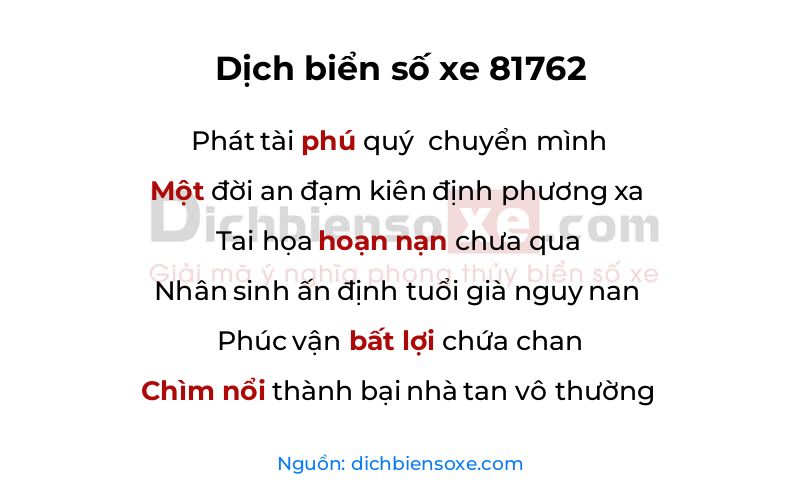 Dịch thơ biển số 81762