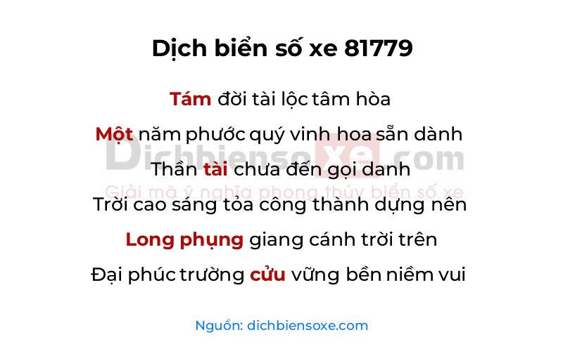 Dịch thơ biển số 81779