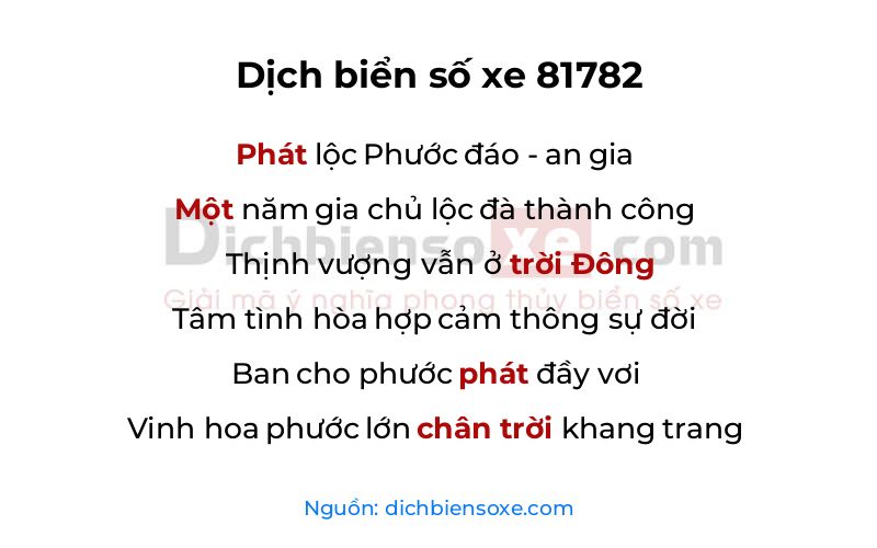 Dịch thơ biển số 81782