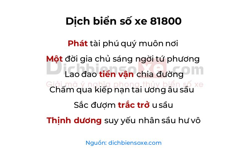 Dịch thơ biển số 81800