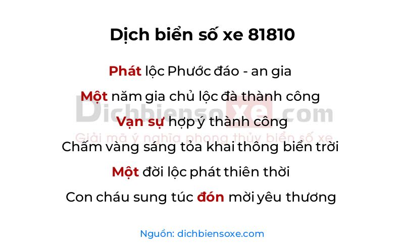 Dịch thơ biển số 81810